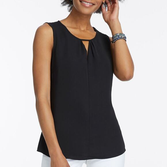 NIC+ZOE Easy Keyhole Top Size 3X NWT Blouse Black Plus Curvy Office Work Basic - Picture 1 of 10